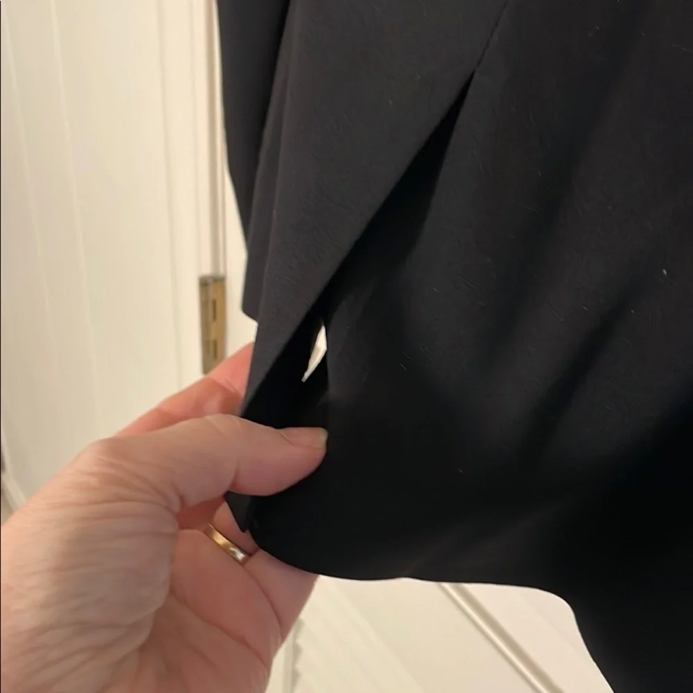 Tory Burch Black Structured Wool Blazer Single Button Notched Lapels - Picture 10 of 13